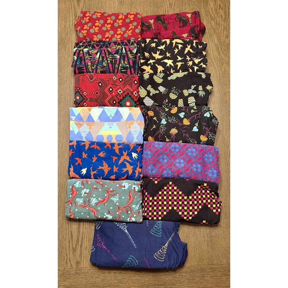 LuLaRoe TC Thick Curvy Leggings LOT OF 13 Colorful Fun Solids Prints Women NWOT